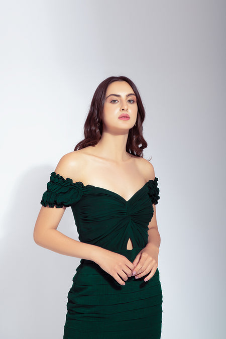 Bottle Green Layer Dress