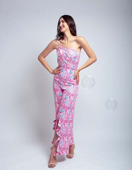 Pink Floral Jumpsuit