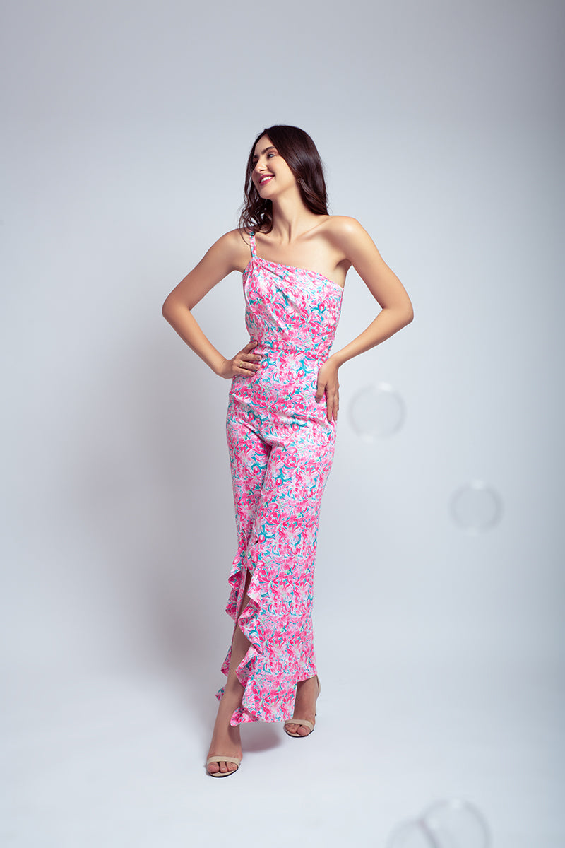 Pink Floral Jumpsuit